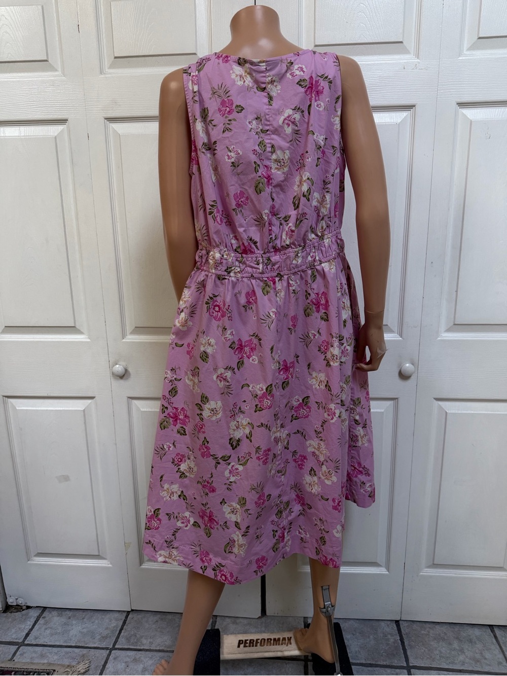 Lane Bryant Pink Floral Sleeveless Cotton Dress Women’s Size 16 - Picture 10 of 16